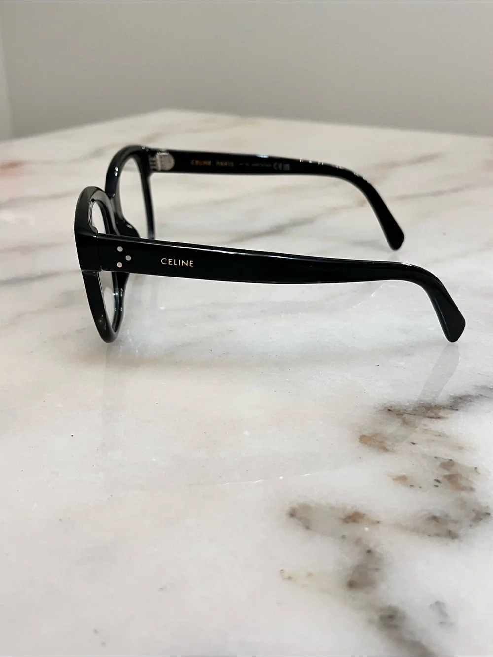 Celine Black Acetate Cat-Eye Optical Glasses